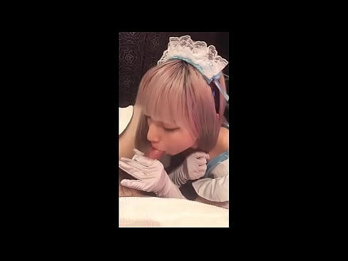 ❤️ Japanese Idol [mayuka], franskur vinnukonubúningur, 1. hluti, blástur og hristur af sér með húðkrem ❤️ Klám hjá okkur